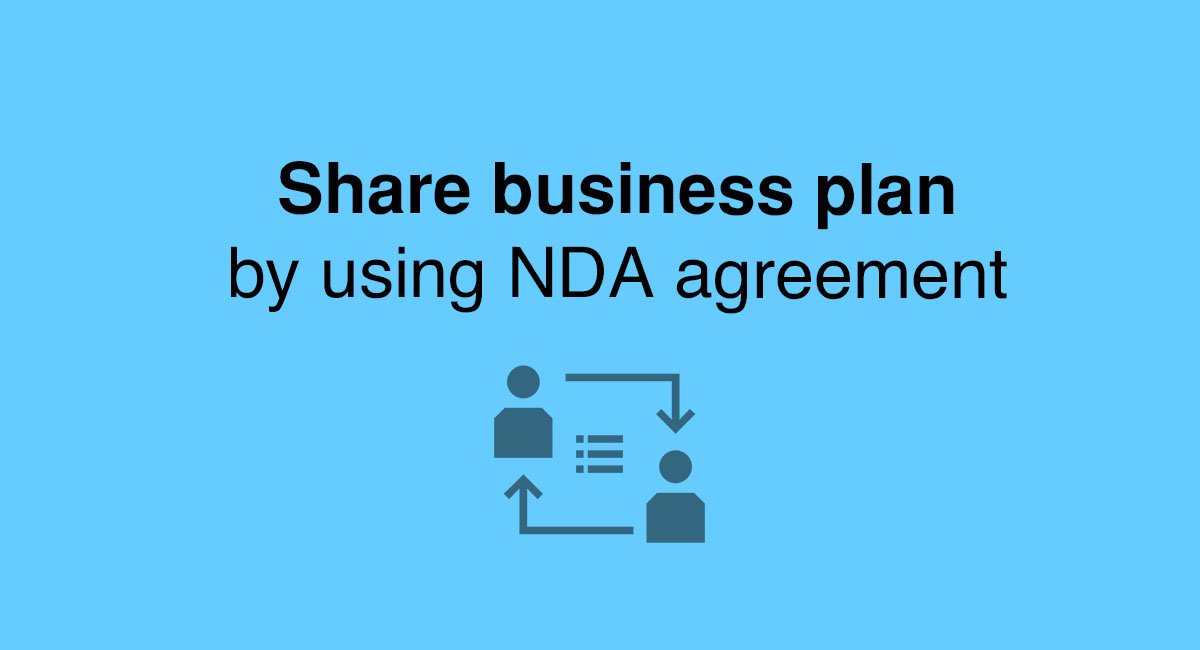 Share business plan by using NDA agreement