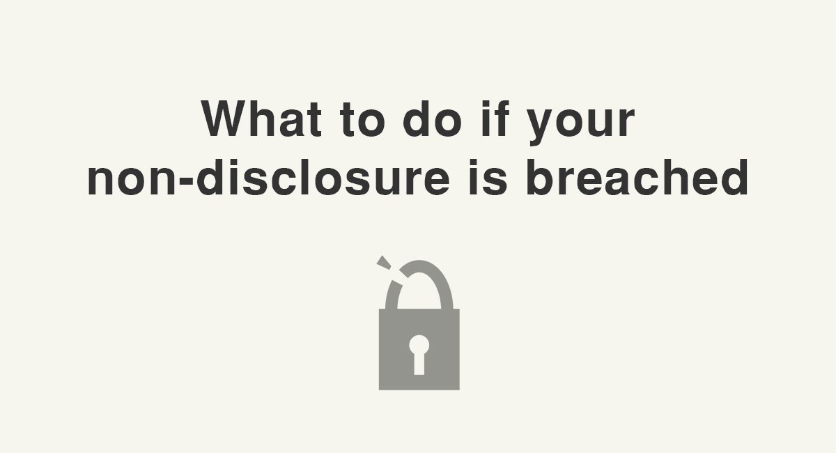 What to do if your non-disclosure is breached